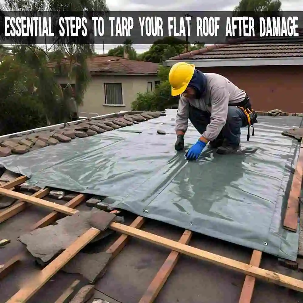 Steps to Tarp Your Flat Roof After Damage